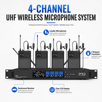 Système de microphones cravate sans fil 4 canaux TK4000-L, microphone cravate sans fil UHF True Diversity pour salles de conférence
