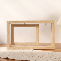 Cadre photo en bois massif fait à la main avec mini lampe suspendue, cadre photo de bureau personnalisable pour la décoration de la maison, OEM ODM bienvenus