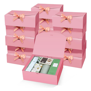 Birthday Christmas Kraft Coated Paper Promotional OEM China Wholesale Pink Gift Box for Present