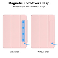 iPad 10. ve 11. Nesil için Evrensel Çift Taraflı Manyetik Tablet Kılıfı, Kalem Yuvası, Düşmeye Karşı Dayanıklı İnce PU Tablet Kılıfı
