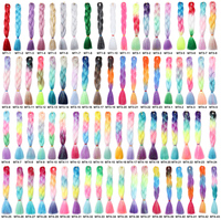 Tresse de cheveux synthétiques Jumbo de 24 pouces en gros 100g cheveux de tressage synthétiques droits teints en plusieurs couleurs