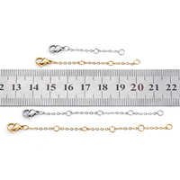 Chaîne d'extension à fermoir mousqueton en acier inoxydable fait main, plaqué or 18 carats PVD, pour la fabrication de bijoux DIY (bracelets, colliers)