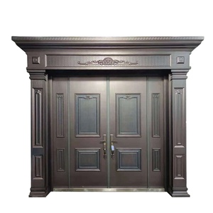 Porte en acier de luxe TECHTOP pour l'entrée de la maison, portes en acier de sécurité, design de porte principale en acier fantaisie - Product Image 2