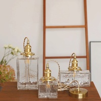 Lámpara Colgante Japonesa Vintage con Pantalla de Vidrio Martillado, Decoración para Restaurante, Cafetería, Hogar