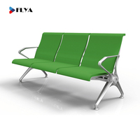 Chaise d'attente Flya en métal avec coussin PU pour 3, 4 ou 5 places, idéale pour hôpitaux, gares et aéroports - Vente en gros