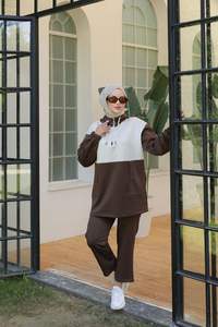 New Top Best Selling Plus Size Casual 2pcs Sets Arabic Supplier Long Sleeve Ladies <b>Islamic</b> <b>Clothing</b> Tracksuit Muslim Women - Product Image 5