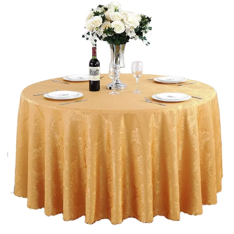 Toalha de mesa de poliéster damask, toalha de mesa redonda de 120 polegadas para decoração de casamento, festa de jantar e cozinha