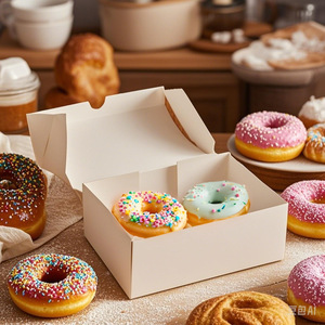 Caja <span class=keywords><strong>de</strong></span> Embalaje Biodegradable Personalizada para Pastelería, Postres, Bagels y Donas para Desayuno <span class=keywords><strong>de</strong></span> Fundom Takeaway - Product Image 1