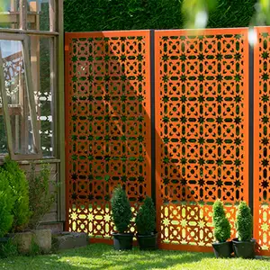 장식적인 레이저 커트 corten 옥외 실내 정원 예술 현대 디자인 corten 강철 스크린