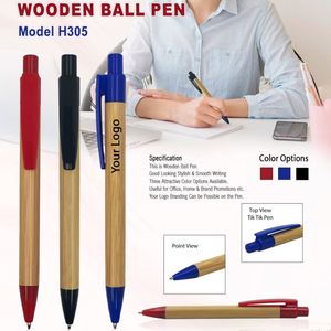 Stylo bille personnalisé en bambou naturel, écologique, SUMO, avec finition recyclable, idéal pour l'écriture et les cadeaux de bienvenue - Product Image 5