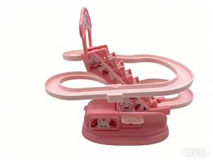 Jouet <span class=keywords><strong>de</strong></span> piste <span class=keywords><strong>de</strong></span> course pour enfants avec canards et lapins, toboggan manuel à monter les escaliers avec musique et lumières interactives pour enfants - Product Image 3