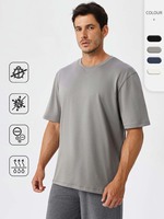 Kaos Olahraga Pria Cepat Kering, Fit Reguler, Bernapas, Berkualitas Tinggi, untuk Lari, Fitness, Kasual, Jersey Solid 100% Katun
