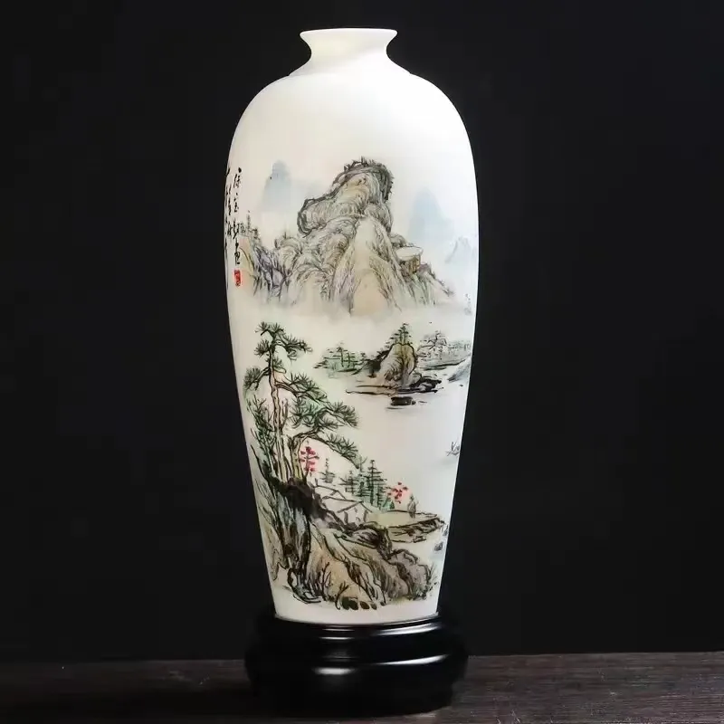 custom Great master Pure handmade Hand painting High-grade ceramic vase Chinese style Porcelain vase Collectible gift