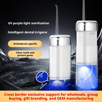 Hydropulseur dentaire portable mini 2026 sans fil USB étanche IPX7 avec stérilisation par lumière UVC et écran LED pour les dents en extérieur