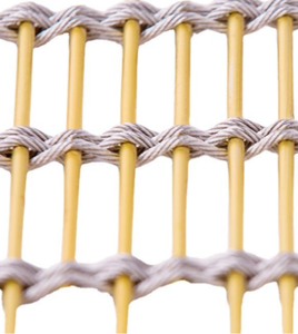Grillage <span class=keywords><strong>métallique</strong></span> architectural tressé bicolore en fil d'acier inoxydable de qualité supérieure et barres dorées, certifié, pour écran décoratif pliable - Product Image 3