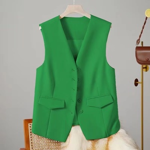 <span class=keywords><strong>Gilet</strong></span> de <span class=keywords><strong>Costume</strong></span> Élégant Décontracté <span class=keywords><strong>pour</strong></span> Femme Printemps Automne Style Coréen Ample <span class=keywords><strong>Sans</strong></span> Manches Veste Simple Boutonnage Velours Coupe-Vent Col en V - Product Image 4