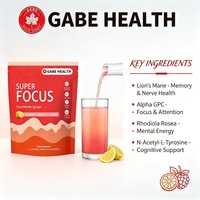 Complément alimentaire Gabe Health Super Focus pour la mémoire et les performances cognitives des adultes, végétalien, sans sucre, en poudre, vente en gros OEM
