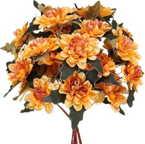 15 Pcs Fleurs de Dahlias Artificielles 22.8 Pouces Fleurs de Dahlias en Faux Soie avec Tiges Plantes Résistantes aux UV - Product Image 4