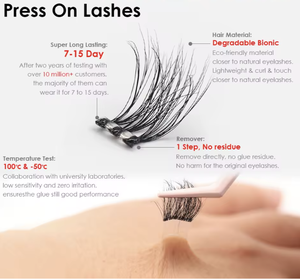 ขนตาปลอมแบบติดเอง DIY พร้อมกาวในตัว ขนตาแบบเป็นช่อ  แบบหนาและแบบธรรมชาติ - Product Image 2