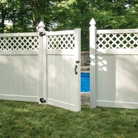 Valla de Privacidad Moderna de Vinilo PVC Blanco con Parte Superior Plana para Jardín y Seguridad del Hogar, Valla de Seguridad de 6 pies con Marco de PVC