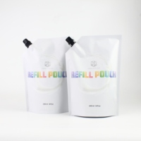 Pla Recycle Finition Brillante Biodégradable Stand up Spout Pouch 1000ml Aluminium Foil Spout Stand up Pouches