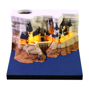 Bloc-notes 3D Château Magique, <span class=keywords><strong>Calendrier</strong></span>, Sculpture en papier découpé, Décoration <span class=keywords><strong>de</strong></span> bureau, <span class=keywords><strong>Papeterie</strong></span>, Cadeau d'affaires haut <span class=keywords><strong>de</strong></span> gamme - Product Image 1