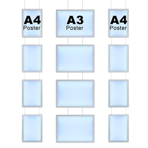 Durable Advertising Light <b>Boxes</b> Led Window Displays 12xA4 Dual Sided Suspended Led Light <b>Boxes</b> With Kits - Product Image 5
