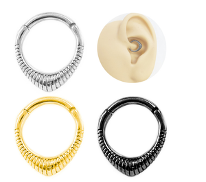 Evorte Vente en gros de bijoux de piercing au nez pour enfants, mode hip-hop rock, acier inoxydable 316L, <span class=keywords><strong>Audrey</strong></span> Daith Huggies, septum nasal - Product Image 1