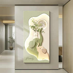 Moderne Simple LED Éclairage Porche Peinture Décorative Éléphant Couloir Grès Texture Murale Maison Art Décoratif - Product Image 2