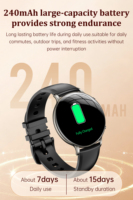 Reloj Inteligente M201 Elegante, Ultrafino de 5.93mm, Pantalla AMOLED de 1.32 Pulgadas, Resistente al Agua IP68, Monitor de Actividad Inalámbrico para Mujeres