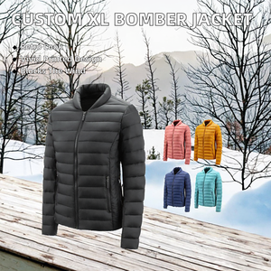 แจ็คเก็ตบอมเบอร์ผู้ชายไซส์ XL แบบวินเทจคุณภาพสูงสั่งทำพิเศษสำหรับฤดูหนาว พร้อมปกตั้ง โลโก้สะท้อนแสง ผ้าเดนิม ไซส์พลัส - Product Image 2