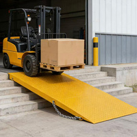 Rampe de conteneur mobile, plaque de rampe en acier de 6500 kg de capacité pour chariot élévateur, solution de chargement et de déchargement portable