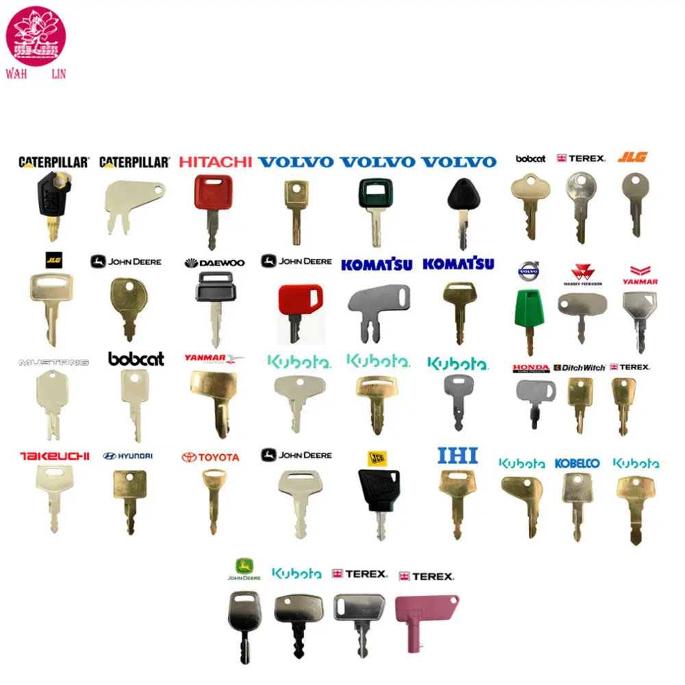 Kit de clés 20/40 clés pour Construction de Machines lourd, pièces de Wah Lin, clef d'allumage