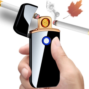 KY Brand New Metal USB Rechargeable Flameless Cigarette Portable Outdoor Electronic <strong>Wind</strong> <strong>Proof</strong> <strong>Lighter</strong> - Product Image 4