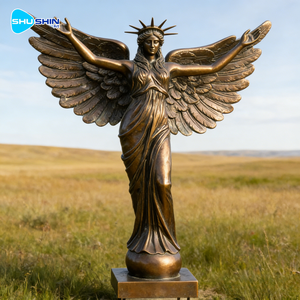 Estatua de la Libertad y Escultura de Ángel en Bronce Fundido, Edición Artística, Romántica y Elegante, Impresa con UV para Uso en Exteriores - Product Image 5