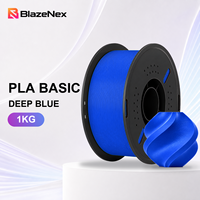 Filament PLA Basique pour Imprimante 3D BlazeNex 1KG Bleu Bobinage Propre 1.75mm Facile à Imprimer pour la Fabrication de Modèles FDM