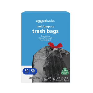 Sacs poubelles en plastique de base avec cordon de serrage, 13 gallons, qualité supérieure, pour cuisine - Product Image 2
