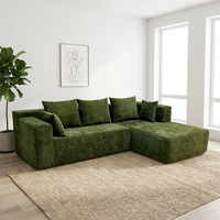 Canapé d'Angle Moderne en Forme de L Compressé, Tissu Mousse Haute Densité 45D, Inclinable pour Salon