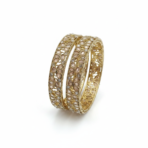 Stunning Jewelmaze Women's Gold Plated <b>Bangles</b> with Natural Stones and Classic Traditional <b>Indian</b> Craftsmanship - Product Image 2