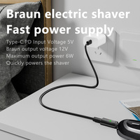 Adaptateur de chargeur de rasoir 12V type-c pour rasoirs électriques Braun Series 3 5 7 9 6, pièces de rechange de chargeur de rasoir USB-C portable