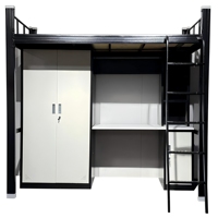 Lit superposé en métal personnalisé pour dortoir avec escalier taille Queen, design moderne pour application scolaire
