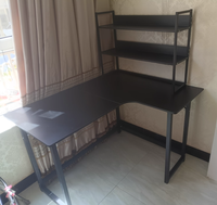 Bureau d'angle en forme de L avec bureau informatique intégré, bureau à usage domestique pour étudiants, bureau simple pour chambres, bureau de jeu, bureau de travail