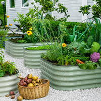 Bac à plantes surélevé en métal de couleur personnalisée, grand bac à plantes ondulé pour patio, jardin arrière-cour