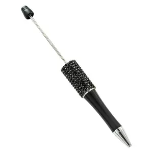Bestseller China OEM ODM individueller Kunststoff-Kugelschreiber Herstellerpreis mit Logo bedruckte DIY-Perlen Kugelschreiber