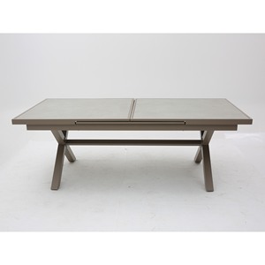 MESA DE ALUMINIO CHAMPAGNE CM 220X110 - Product Image 1