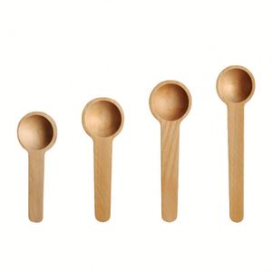 Cuillères en bois naturelles miniatures pour sel de bain, épices, condiments, miel, confiture, sucre, café - Vente en gros directe usine - Product Image 1