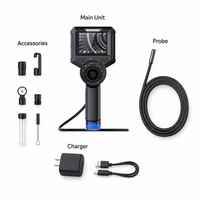 Caméra d'inspection industrielle par endoscope vidéo, type outil, écran IPS HD 3,5 pouces, articulation à 360°, sonde flexible à 220°, IP67, 1MP 1280x720
