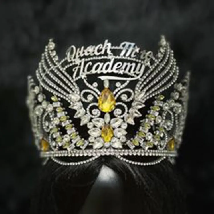 Corona y tiaras de aleación de gran tamaño Venta al por mayor Miss World Beauty Pageant Corona corona barroca tiara