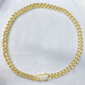 Pulsera de Cadena Cubana JML de Latón Chapado en <span class=keywords><strong>Oro</strong></span> de 14k con Circonita para Hombre y Mujer, Collar de Cadena Plateada de Alta Calidad, <span class=keywords><strong>Oro</strong></span> - Product Image 4
