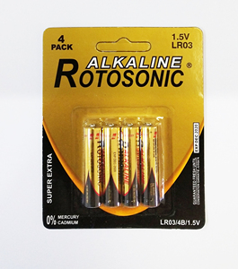 Pila Alcalina Super AAA ROTOSONIC LR03 de 1.5V UM4, la Más Vendida, para Juguetes, Linternas, Electrodomésticos y Electrónica de Consumo - Product Image 5